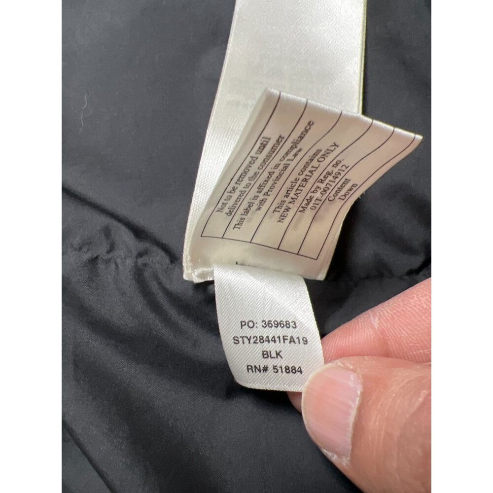 Patagonia Women’s Large Silent Down Parka Long Puffer Hooded Coat Black - Picture 6 of 14